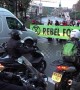 Climate change activists block road at Tower Bridge
