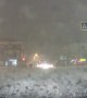 Pedestrian Rolls over Snowy Road