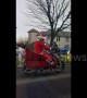 Santa rides into this Scottish town on a motorbike