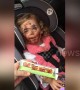 Naughty 3-year-old paints her face with chocolate while waiting in the car