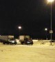 Trucks Drift For Fun in Snowy Lot