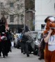 Pantomime horses race through London with several pub pit stops