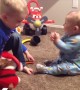 Adorable Babies Open Christmas Gifts