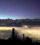 Stunning timelapse shows rolling fog at night and dawn in Swiss valley