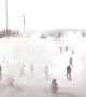 In China, 1,200 people threw hot water into -53 degrees Celsius air, creating giant ice clouds