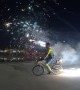 Bike Rigged with Fireworks to Celebrate New Year