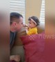 Toddler shocked as she sees her dad without a beard for the first time