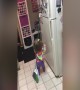 Adorable Girl Won\'t let Height Keep her from Magnets!