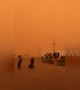 Incredible Cairo sandstorm dyes entire sky orange