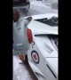 Fastest way to clear snow off a Lamborghini