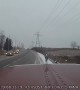 Out of Control Truck Comes Inches from Semi Collision