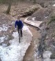 Biking Over Icy Water Fail
