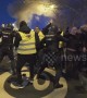 Clashes between taxi drivers and riot police in Madrid during anti-Uber protests