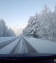 Finnish dashcam shows tranquil winter landscape beyond the Arctic Circle