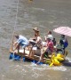 Guys Make Homemade Raft to Celebrate Australia Day