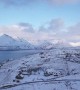 Drone camera captures fresh snow on the scenic Isle of Skye