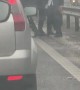 Hasidic Jewish Men Dance in Traffic