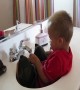 Toddler gives Himself a Bath