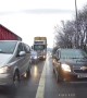 UK driver tries to cut ahead of traffic on hard shoulder and gets blocked