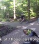 Cyclists Come Close to Colliding with Family Walking