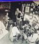 Funny moment musician falls into whiskey barrel during Irish music jam in Massachusetts