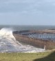 Huge waves surge over Whitehaven sea walls