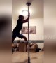 Man tries out pole dancing for the first time but ends up on the floor