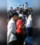 Human traffic jam on holy Vietnam mountain top during Lunar New Year