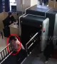 Naughty girl climbs through X-ray machine at train station