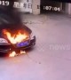 Car bursts into flames after child vandals inserted lit firework into bonnet