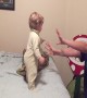 Silly Siblings Pretend to Knock over Baby