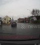 Heart-stopping moment T-boned car spins into lamppost in Stockport