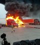 Trucks Burn in Furious Flames