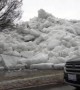 Huge blocks of ice crash onto shore of Lake Erie just feet from onlookers