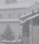 Dense snow nearly whites out northern Italy town