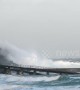 Gale force winds and waves batter the Cornish coast at Sennen