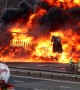 M1 near Leeds closed after huge lorry fire