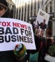 'There's nothing entertaining about racism': Protesters congregate outside Fox News HQ