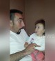 Dad and baby daughter trade funny faces in this utterly adorable clip