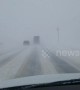 Massive trucks nearly collide during intense Denver blizzard