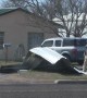 Powerful Winds Push Semi Truck Over
