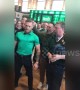 Conor McGregor shows off some moves while bagpipes play in Chicago