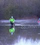 Cyclist braves flooding in Yorkshire alone to get to work