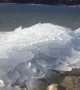 Sheets of Ice Get Blown to Shore