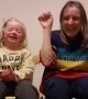 Mum and cute 4-year-old daughter with down syndrome sign 'happy' in Makaton