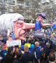 Theresa's May with the huge nose float join the People's Vote protest in London, 2019