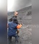 German tourist wrestles park ranger to ground after trying to hike erupting Indonesia volcano