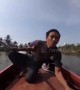 Man in Thailand shows off EXTREME engine power on his longtail boat