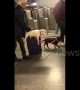 Lazy dog hitches ride on owner's suitcase while going through Paris subway