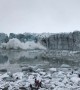 Moment massive glacier collapses in Iceland lagoon, sending tourists fleeing in panic